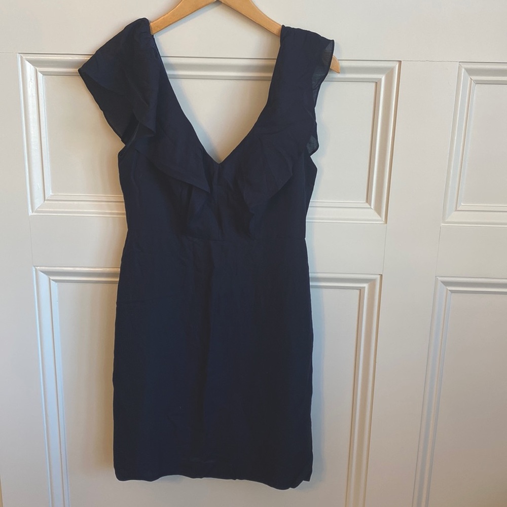 Jenny Yoo Collection Navy Linen Dress